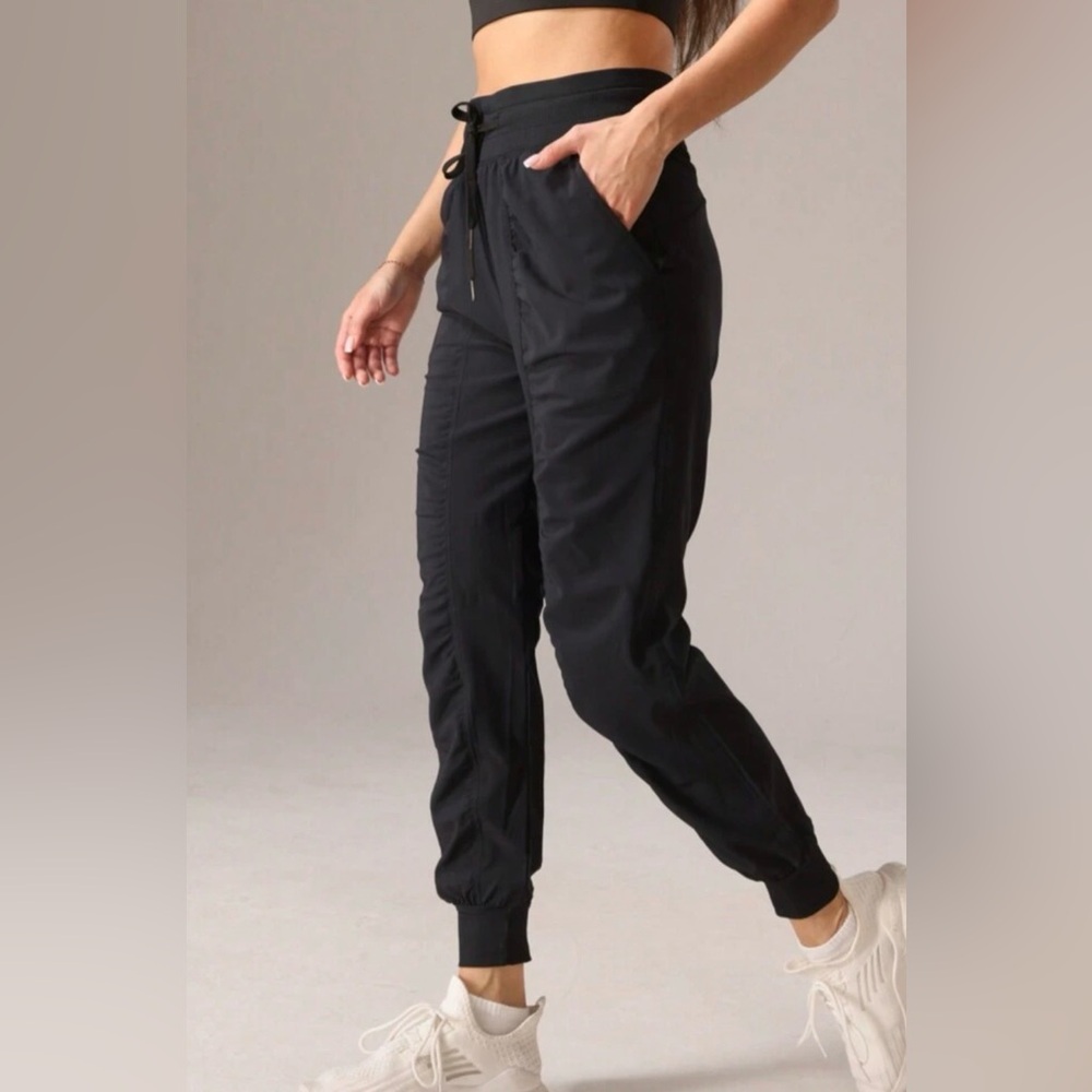 Bundle of 2 Women’s Black Jogger Pants –(Ruched, Stretchy, Lightweight, Comfy!)